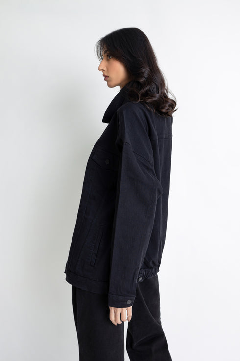 The Black Oversized Denim Jacket